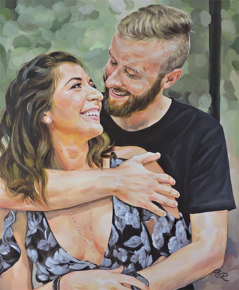 couples photo painted in pastel