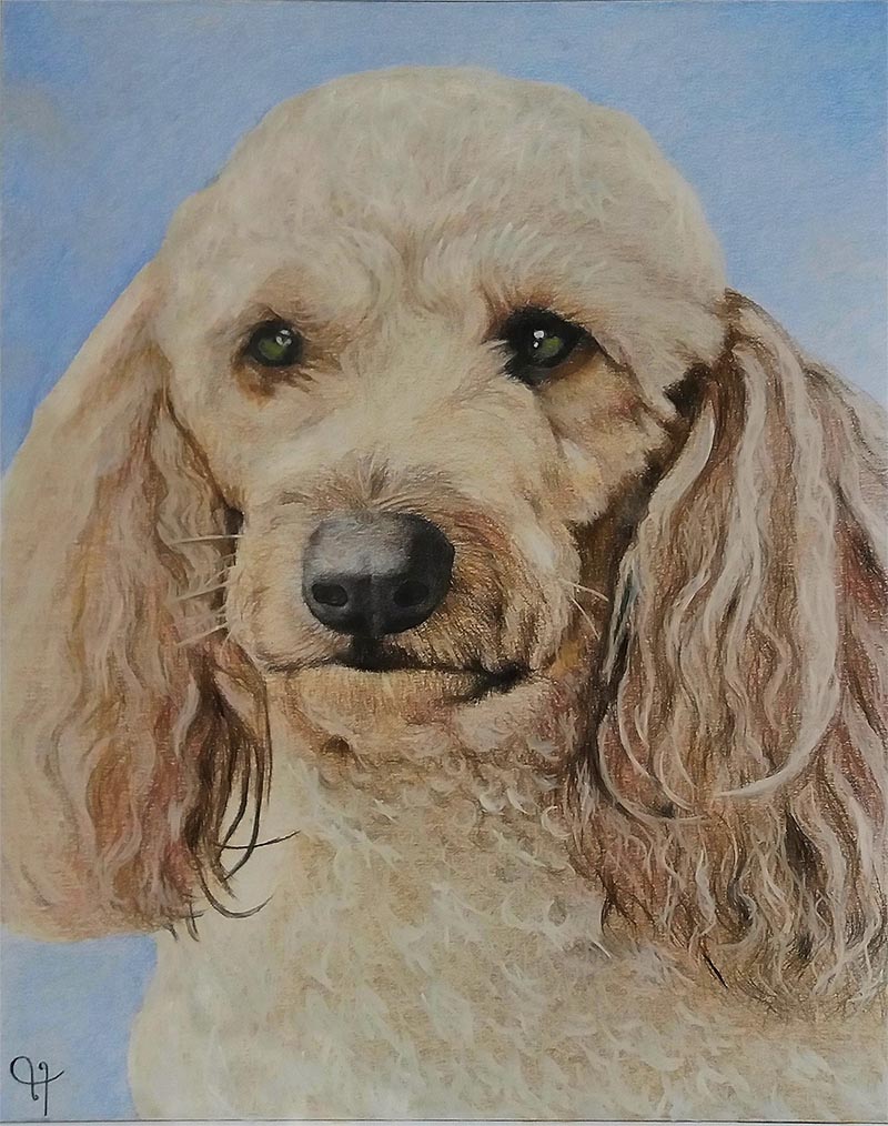 dog pastel painting