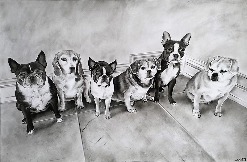 multiple dog painting