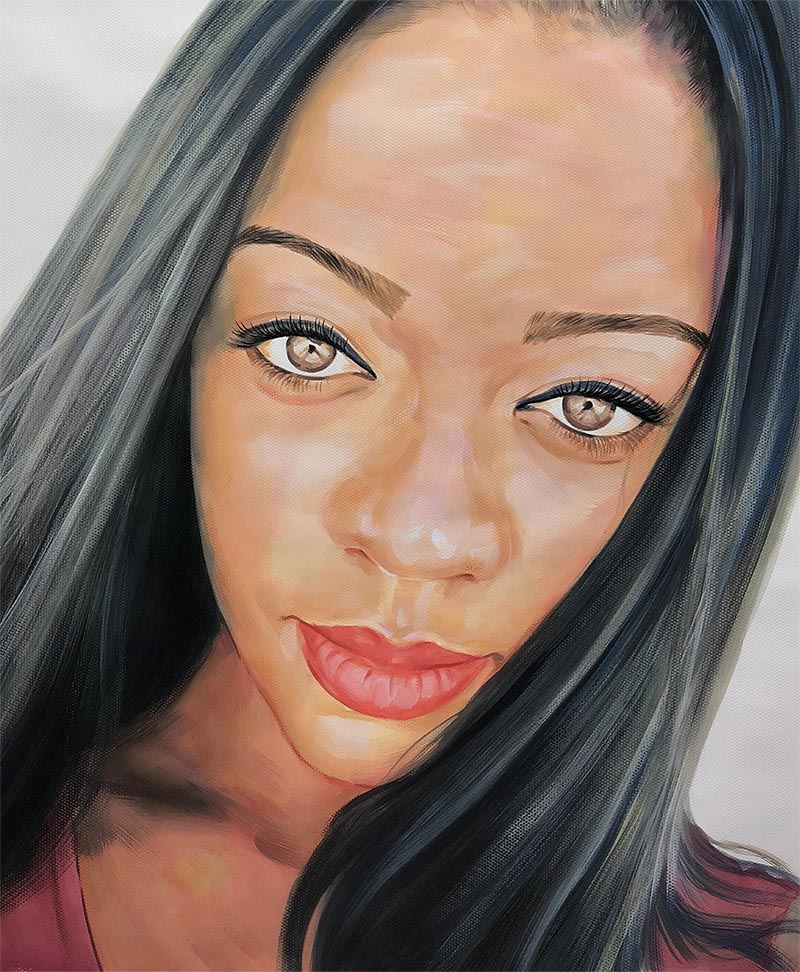 pastel painting of a woman