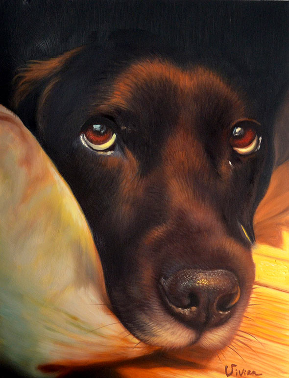 dog oil painting