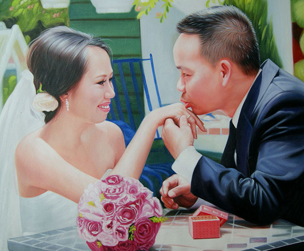 matrimonio ricordo olio da foto