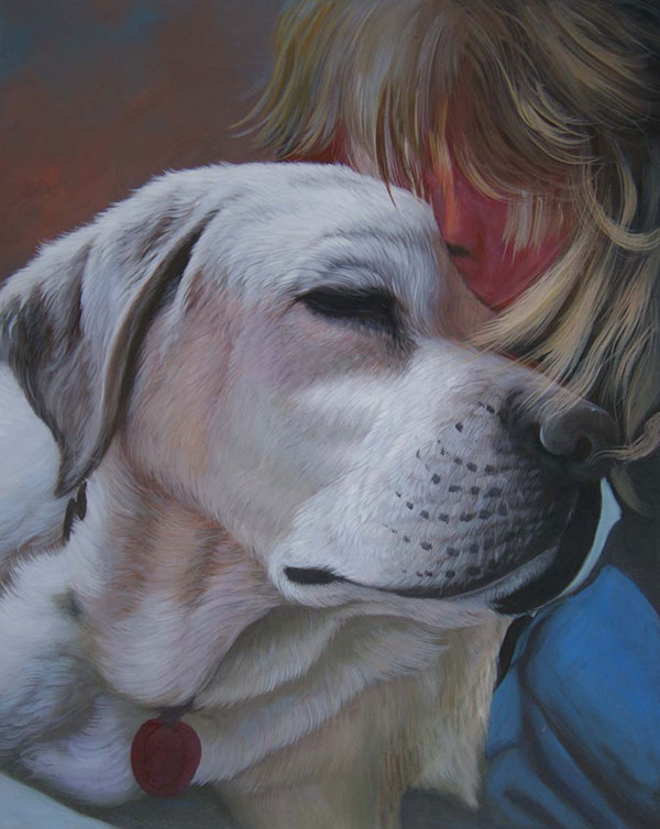 dog portrait in oil