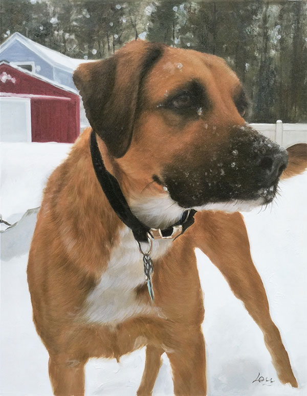 snow dog custom art