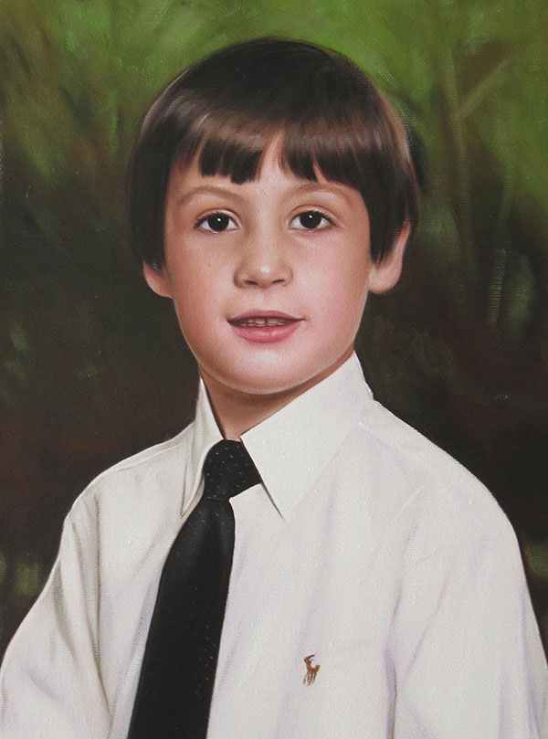a custom oil portrait of a young boy