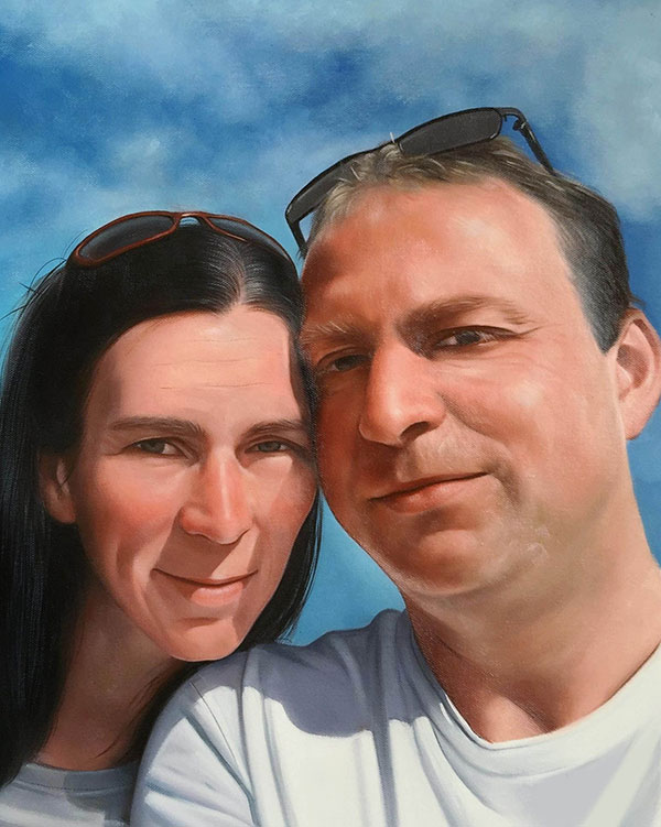 Ölportrait von einem Paar