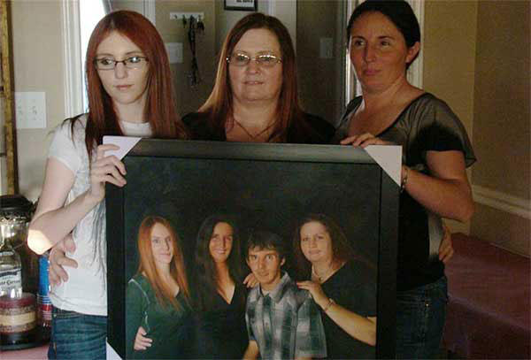Studio Family Photo on Oil Painting