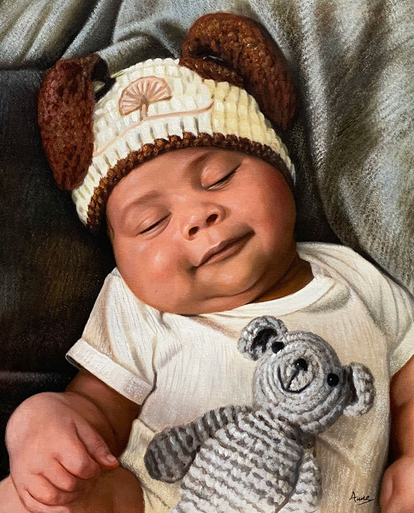 Baby Foto als Ölgemälde