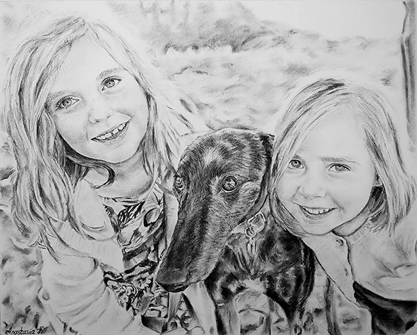 custom charcoal drawing