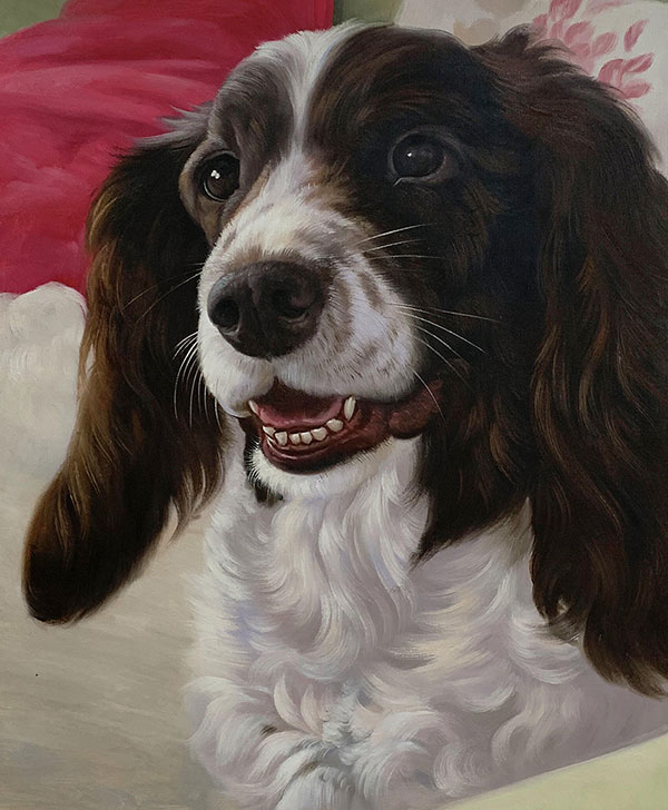 Custom oil portrait of a dog
