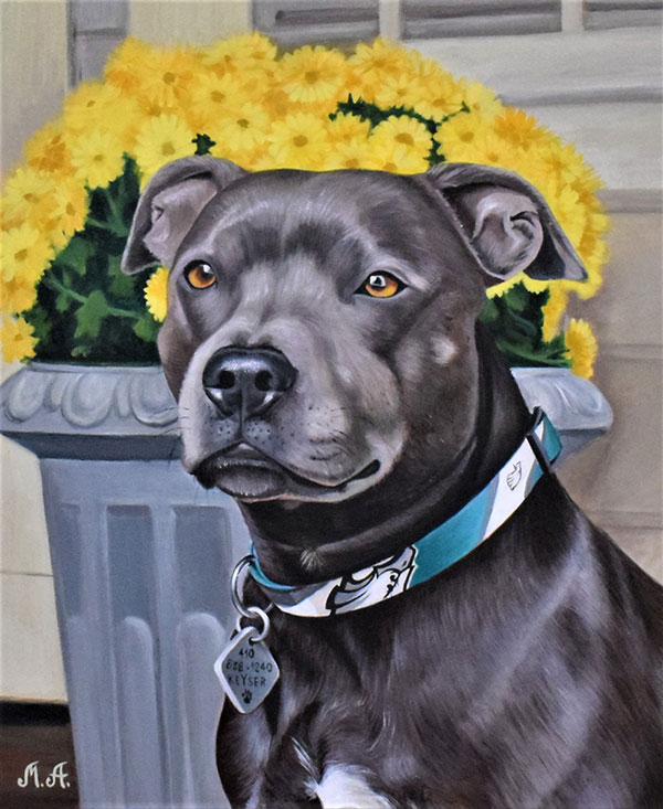 Custom acrylic painting of a dog