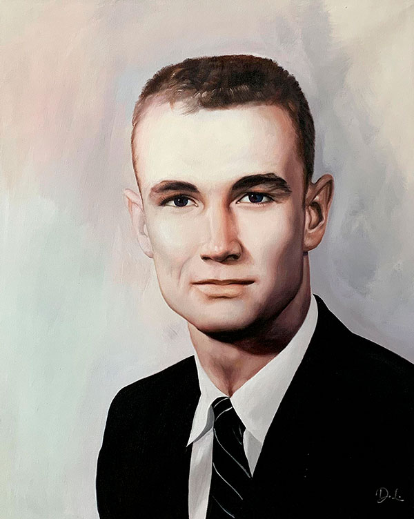 Personalized vintage oil portrait of a man