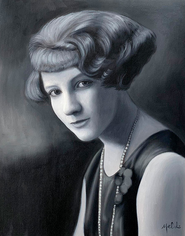 Personalized vintage oil painting of a woman