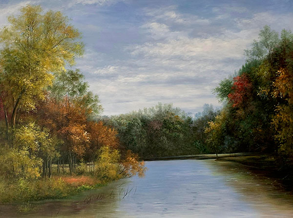 Stunning oil painting of a landscape