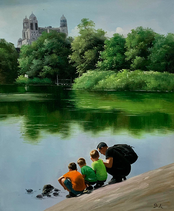 Stunning oil painting of a landscape