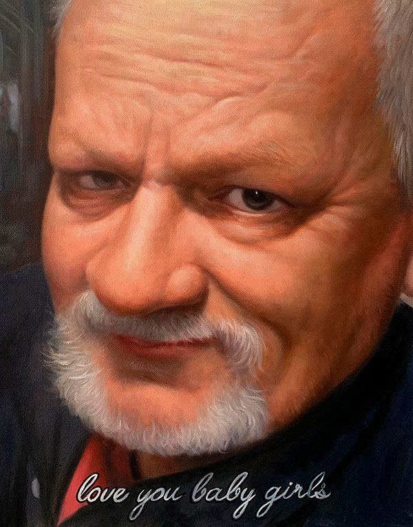 Personalized close up oil portrait of a man