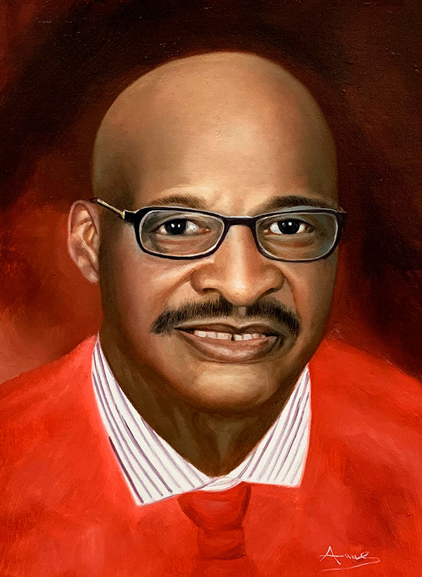 Personalized close up oil portrait of a man
