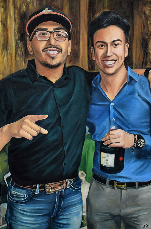 custom oil painting of friends