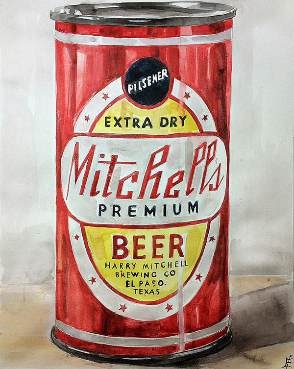 Custom watercolor painting of a can