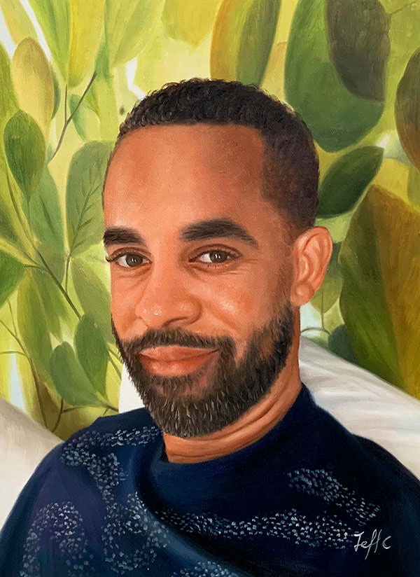 Personalized oil portrait of a man