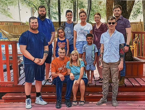Custom oil family portrait