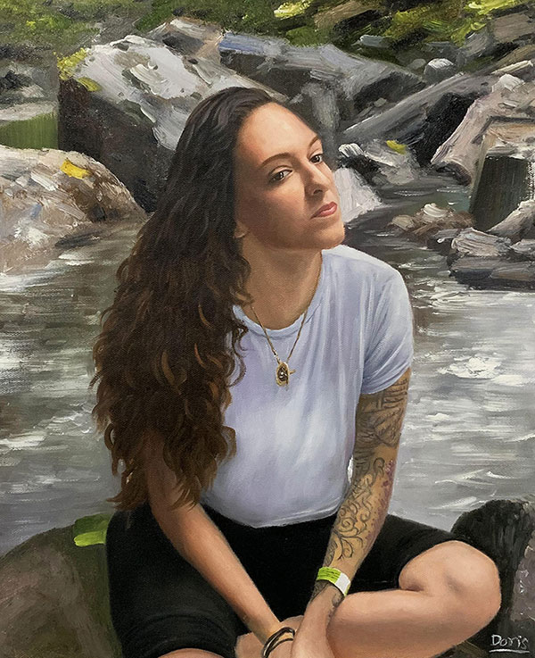 Hyper realistic oil painting of a girl