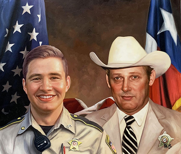 Personalized oil painting of two men