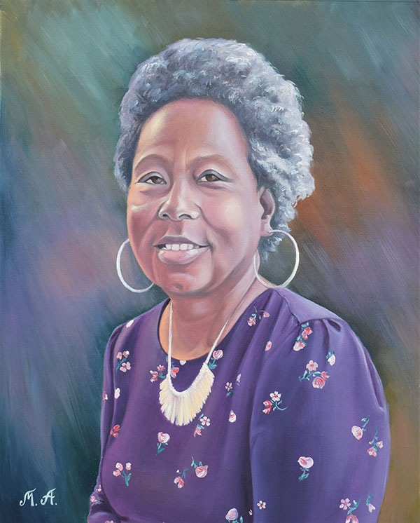 Personalized oil portrait of a lady