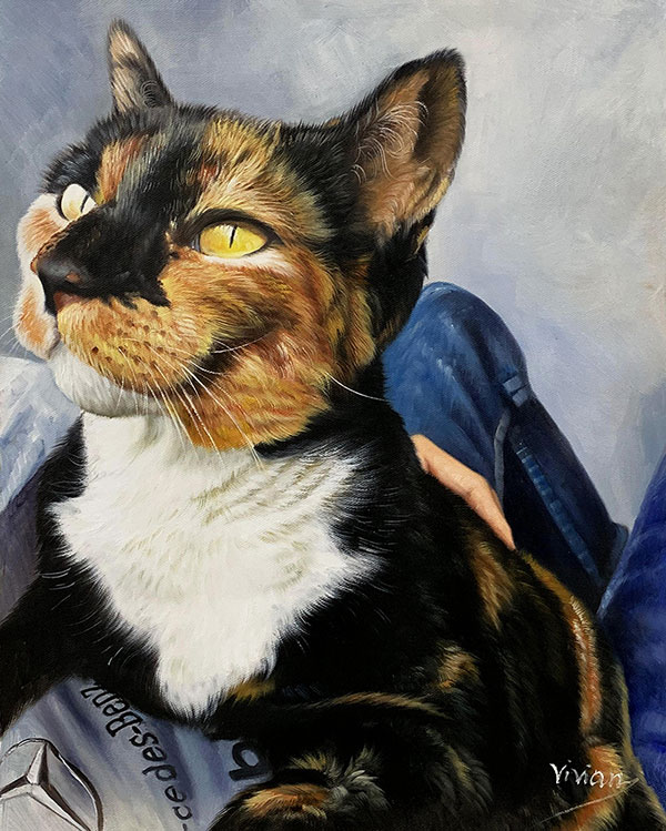 Custom handmade acrylic painting of a pet