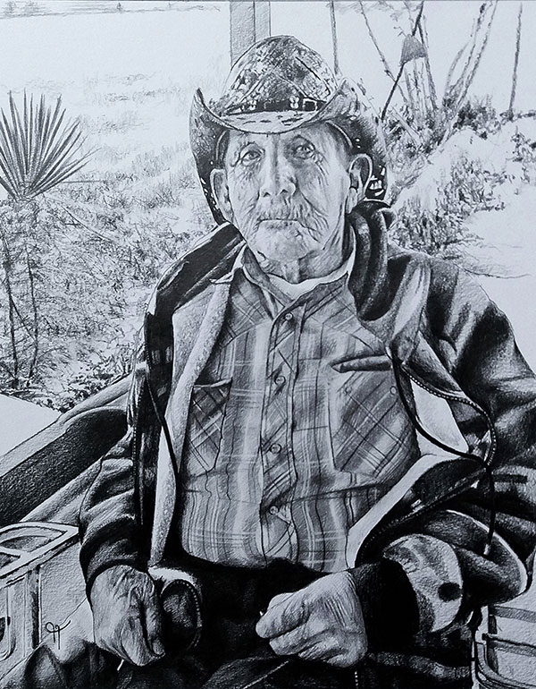 Personalized handmade black pencil painting of a man