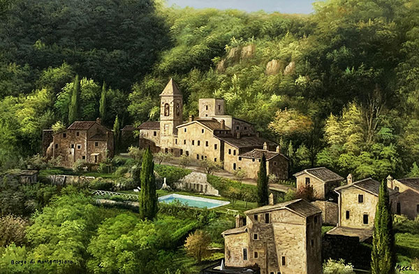 Stunning oil painting of a landscape