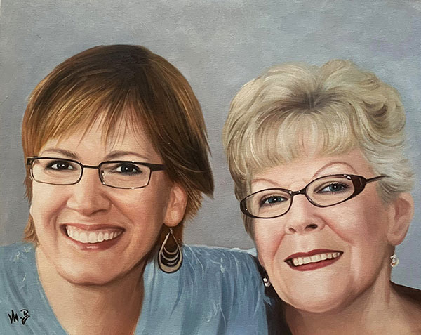 Beautiful oil portrait of two adults