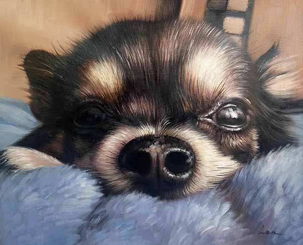 cute dog close-up art