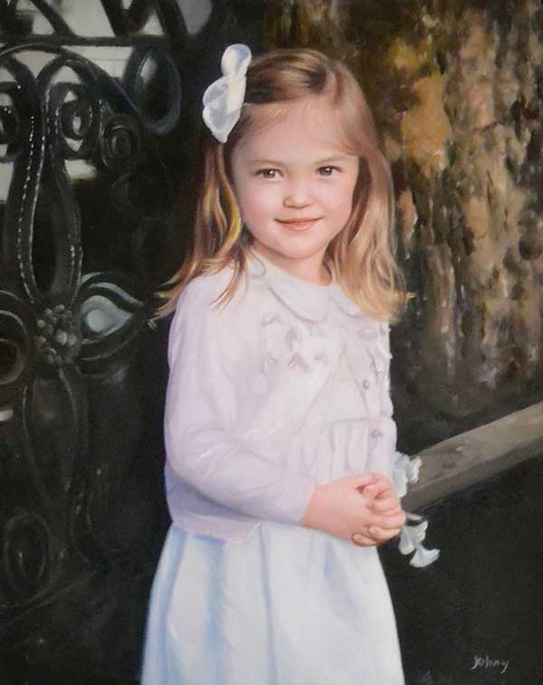 Stunning oil portrait of a child