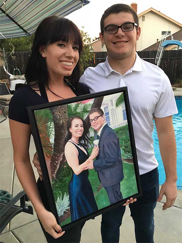 oil painting of a prom gift
