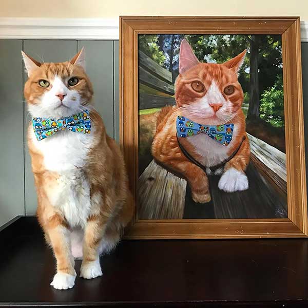 olive taco painting gift artwork cat