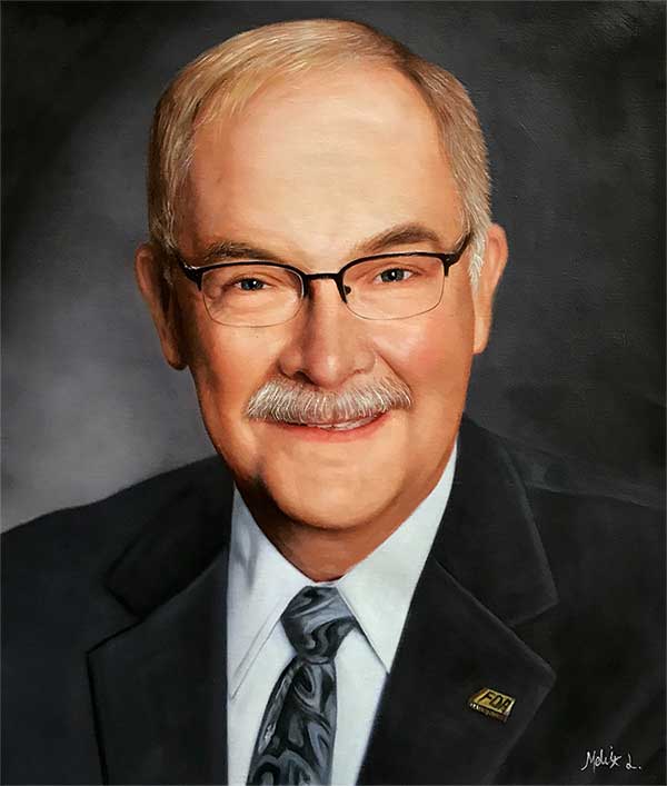 an oil painting of a elder man portrait