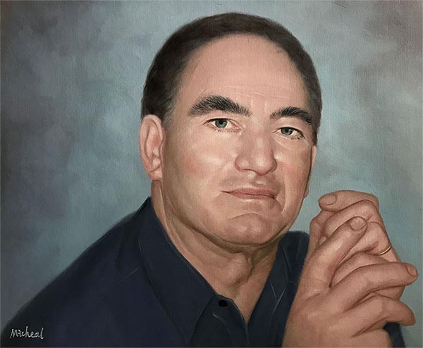 an oil painting of a man