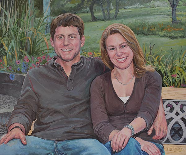 Ölportrait eines Pärchens