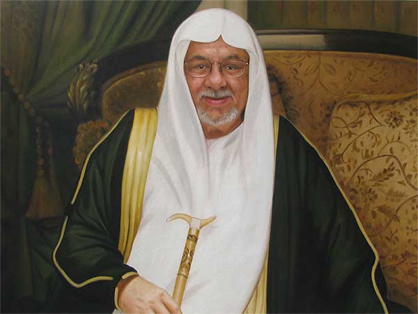 a custom oil portrait of a man with a cane