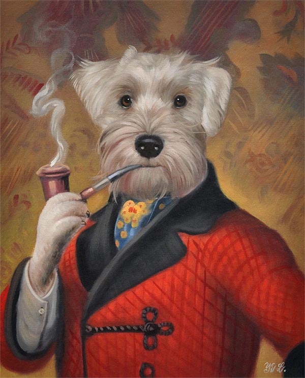 Retratos de perros sobre lienzo