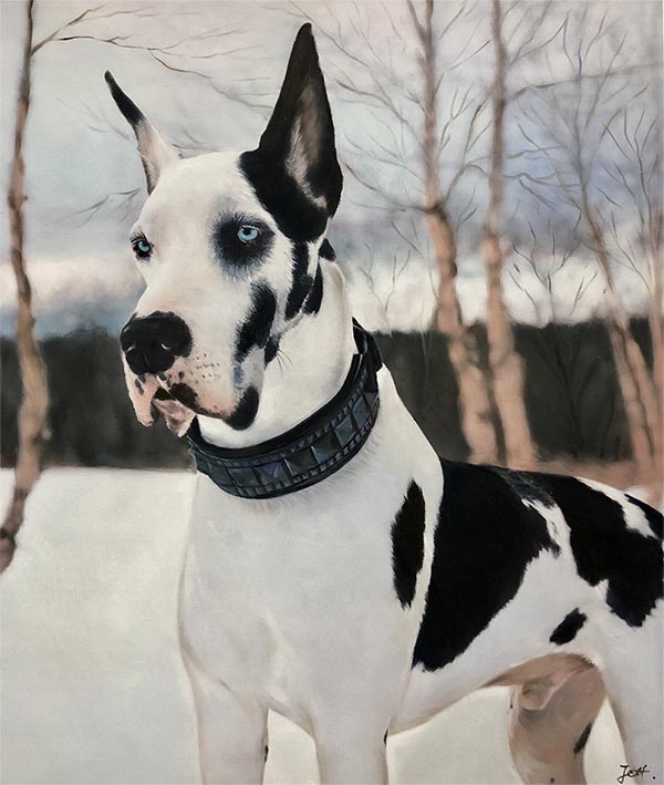 dog portraits on canvas