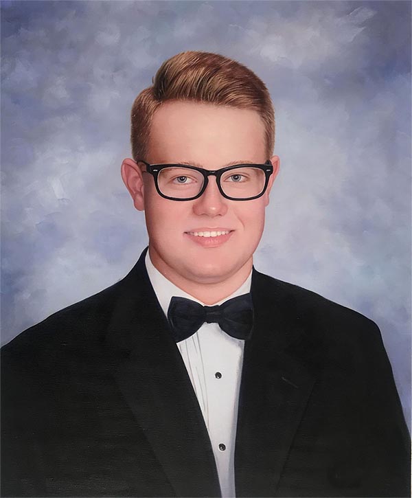an oil painting of a man graduation