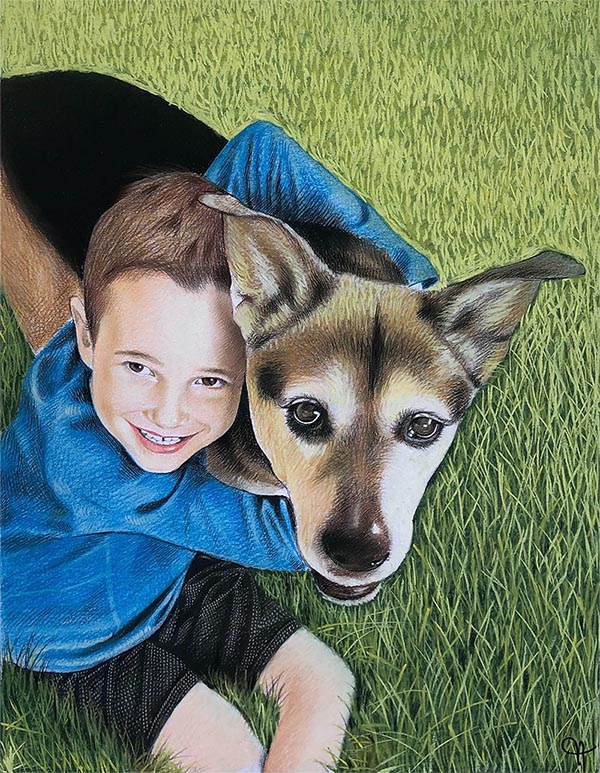 Pintura a pastel, foto a cuadro, mejor regalo