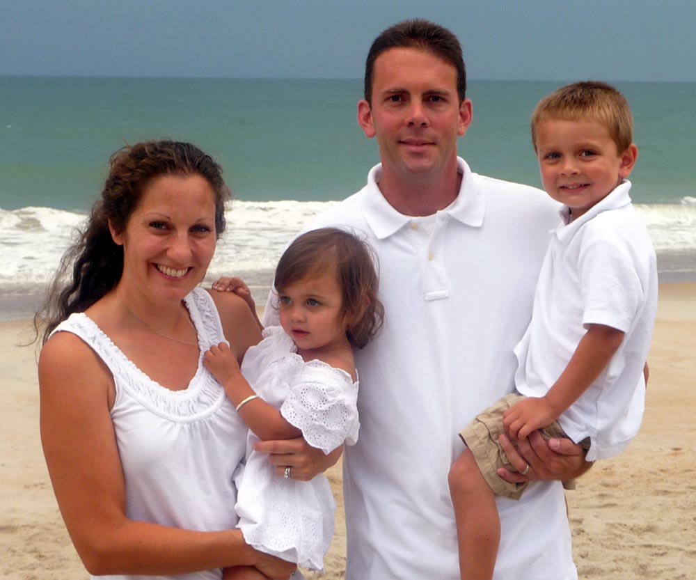 Family at the Beach Oil Portrait