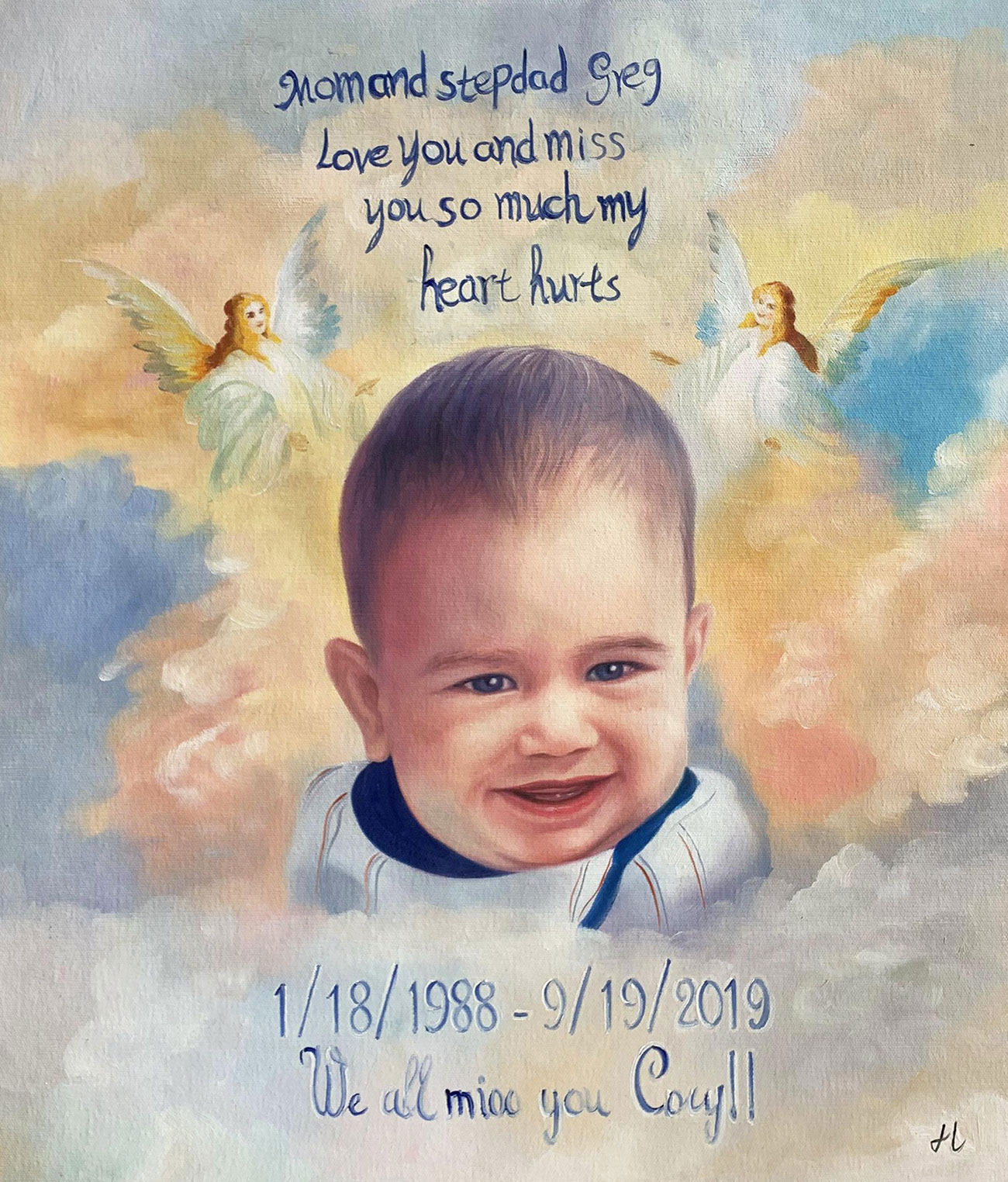 Handpainted Portraits with Written Messages PaintYourLife