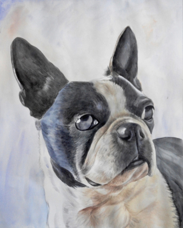 custom dog portrait in watercolor