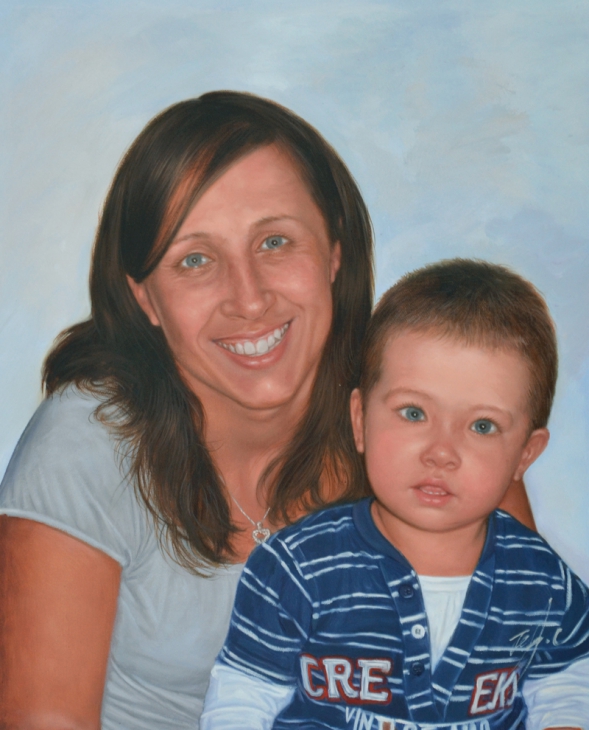 Artiste peintre maman et son enfant