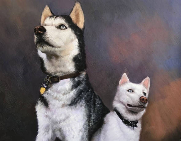 two friends custom dog art