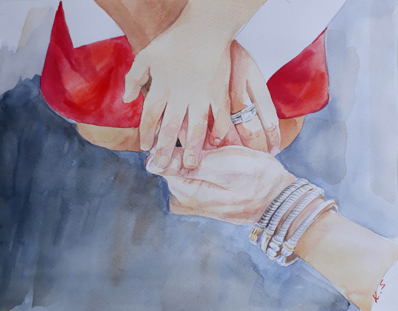 Custom handmade watercolor painting